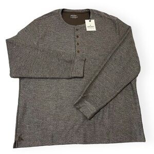 NWT UNTUCKit • UREY Henley Speckled Gray Pullover Long Sleeve Shirt